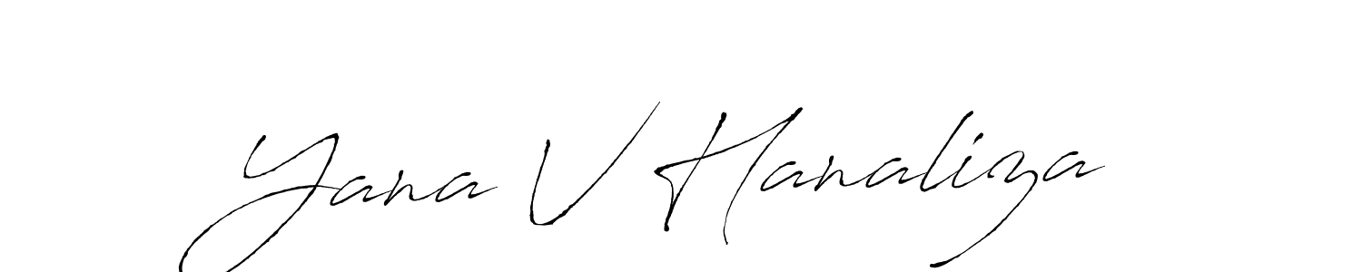 How to make Yana V Hanaliza signature? Antro_Vectra is a professional autograph style. Create handwritten signature for Yana V Hanaliza name. Yana V Hanaliza signature style 6 images and pictures png