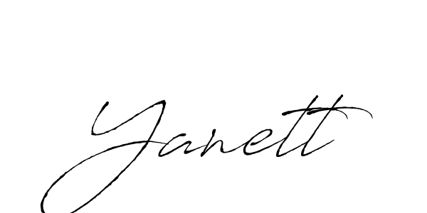 Use a signature maker to create a handwritten signature online. With this signature software, you can design (Antro_Vectra) your own signature for name Yanett. Yanett signature style 6 images and pictures png