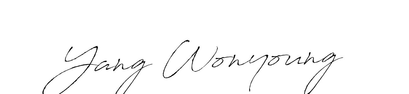 Design your own signature with our free online signature maker. With this signature software, you can create a handwritten (Antro_Vectra) signature for name Yang Wonyoung. Yang Wonyoung signature style 6 images and pictures png