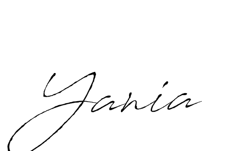 Use a signature maker to create a handwritten signature online. With this signature software, you can design (Antro_Vectra) your own signature for name Yania. Yania signature style 6 images and pictures png