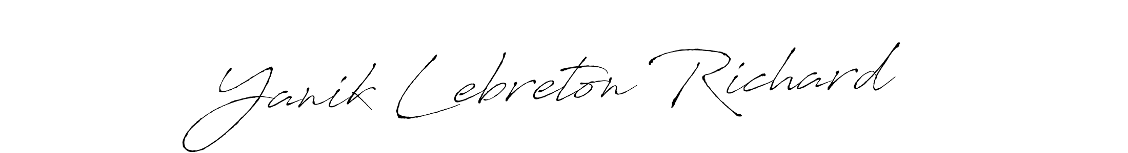 Make a beautiful signature design for name Yanik Lebreton Richard. With this signature (Antro_Vectra) style, you can create a handwritten signature for free. Yanik Lebreton Richard signature style 6 images and pictures png
