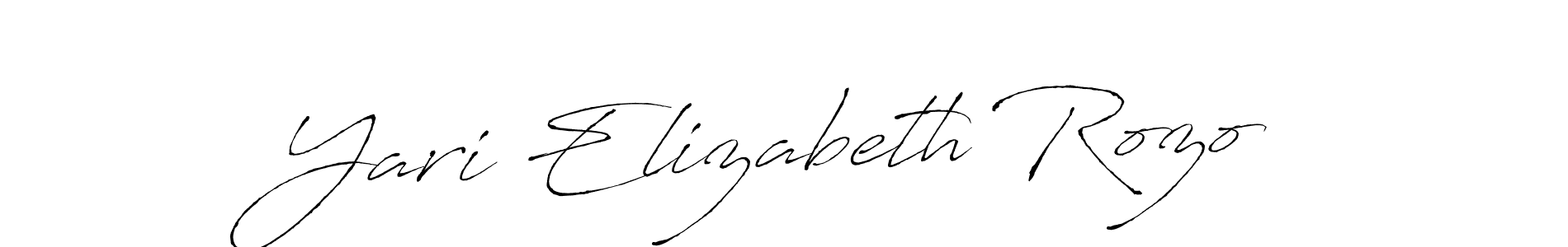Antro_Vectra is a professional signature style that is perfect for those who want to add a touch of class to their signature. It is also a great choice for those who want to make their signature more unique. Get Yari Elizabeth Rozo name to fancy signature for free. Yari Elizabeth Rozo signature style 6 images and pictures png