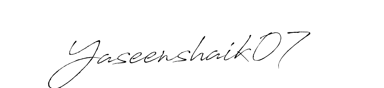 Create a beautiful signature design for name Yaseenshaik07. With this signature (Antro_Vectra) fonts, you can make a handwritten signature for free. Yaseenshaik07 signature style 6 images and pictures png