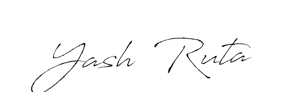 Yash  Ruta stylish signature style. Best Handwritten Sign (Antro_Vectra) for my name. Handwritten Signature Collection Ideas for my name Yash  Ruta. Yash  Ruta signature style 6 images and pictures png