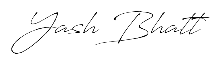 Practice writing Yash Bhatt with the flow of Antro_Vectra lettering. A fantastic source of inspiration for developing your personal signature style. Yash Bhatt signature style 6 images and pictures png
