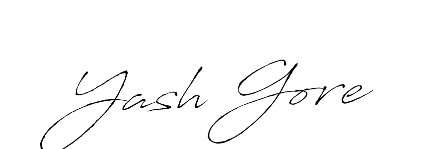 Design your own signature with our free online signature maker. With this signature software, you can create a handwritten (Antro_Vectra) signature for name Yash Gore. Yash Gore signature style 6 images and pictures png