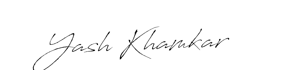 Design your own signature with our free online signature maker. With this signature software, you can create a handwritten (Antro_Vectra) signature for name Yash Khamkar. Yash Khamkar signature style 6 images and pictures png