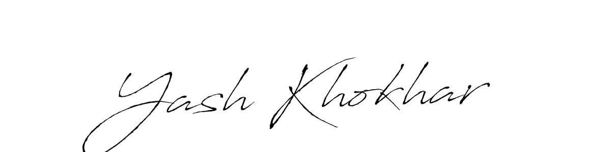 How to make Yash Khokhar signature? Antro_Vectra is a professional autograph style. Create handwritten signature for Yash Khokhar name. Yash Khokhar signature style 6 images and pictures png