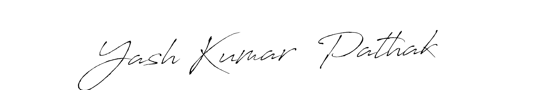 The best way (Antro_Vectra) to make a short signature is to pick only two or three words in your name. The name Yash Kumar  Pathak include a total of six letters. For converting this name. Yash Kumar  Pathak signature style 6 images and pictures png