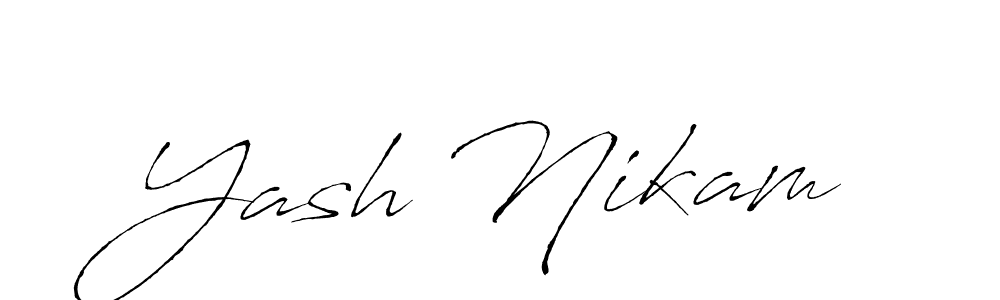 Similarly Antro_Vectra is the best handwritten signature design. Signature creator online .You can use it as an online autograph creator for name Yash Nikam. Yash Nikam signature style 6 images and pictures png