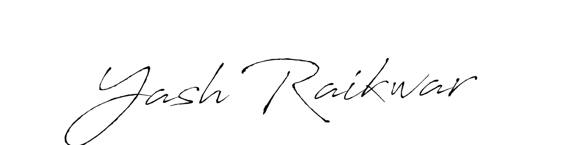 How to make Yash Raikwar name signature. Use Antro_Vectra style for creating short signs online. This is the latest handwritten sign. Yash Raikwar signature style 6 images and pictures png