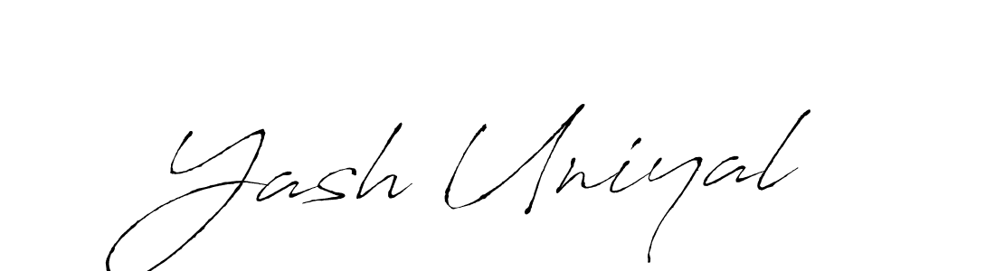 The best way (Antro_Vectra) to make a short signature is to pick only two or three words in your name. The name Yash Uniyal include a total of six letters. For converting this name. Yash Uniyal signature style 6 images and pictures png