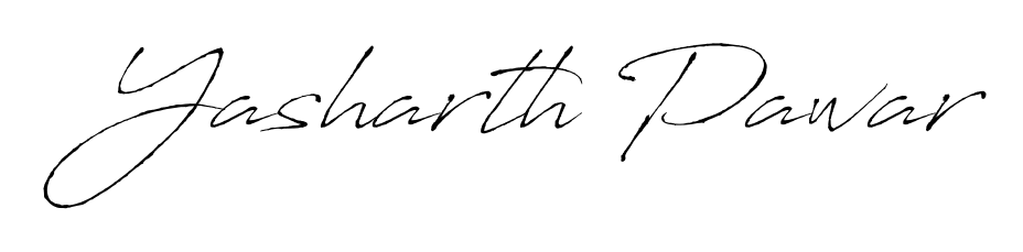 A modern signature idea for name Yasharth Pawar using Antro_Vectra font. Clean strokes and elegant curves make it stand out instantly. Yasharth Pawar signature style 6 images and pictures png