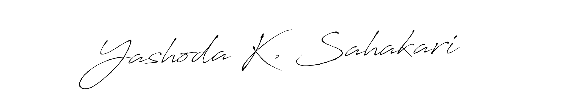 Make a beautiful signature design for name Yashoda K. Sahakari. With this signature (Antro_Vectra) style, you can create a handwritten signature for free. Yashoda K. Sahakari signature style 6 images and pictures png