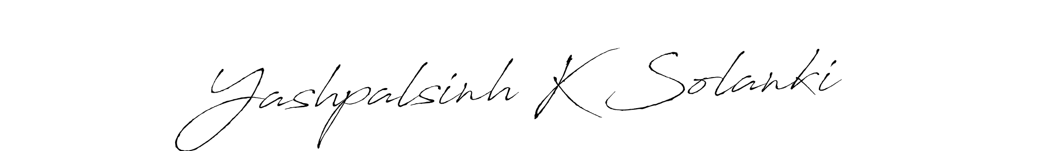 Make a beautiful signature design for name Yashpalsinh K Solanki. With this signature (Antro_Vectra) style, you can create a handwritten signature for free. Yashpalsinh K Solanki signature style 6 images and pictures png