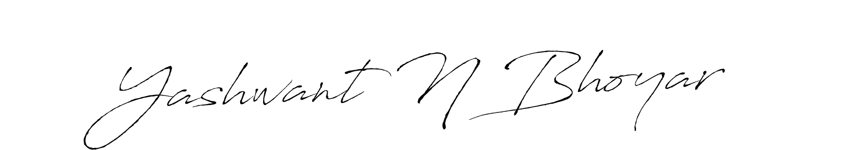 How to make Yashwant N Bhoyar name signature. Use Antro_Vectra style for creating short signs online. This is the latest handwritten sign. Yashwant N Bhoyar signature style 6 images and pictures png