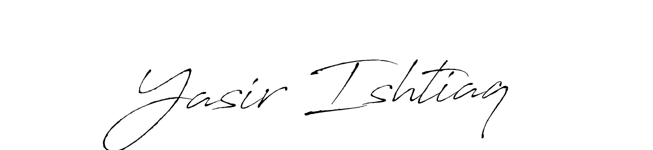 How to make Yasir Ishtiaq name signature. Use Antro_Vectra style for creating short signs online. This is the latest handwritten sign. Yasir Ishtiaq signature style 6 images and pictures png