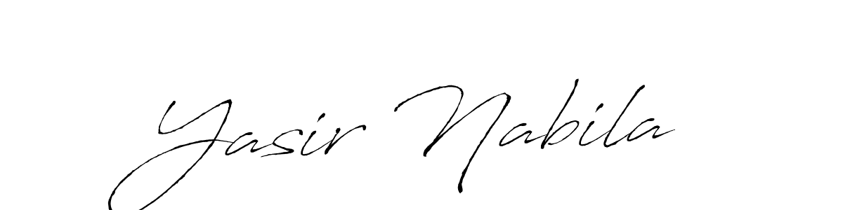 How to make Yasir Nabila name signature. Use Antro_Vectra style for creating short signs online. This is the latest handwritten sign. Yasir Nabila signature style 6 images and pictures png