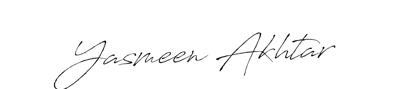 Create a beautiful signature design for name Yasmeen Akhtar. With this signature (Antro_Vectra) fonts, you can make a handwritten signature for free. Yasmeen Akhtar signature style 6 images and pictures png