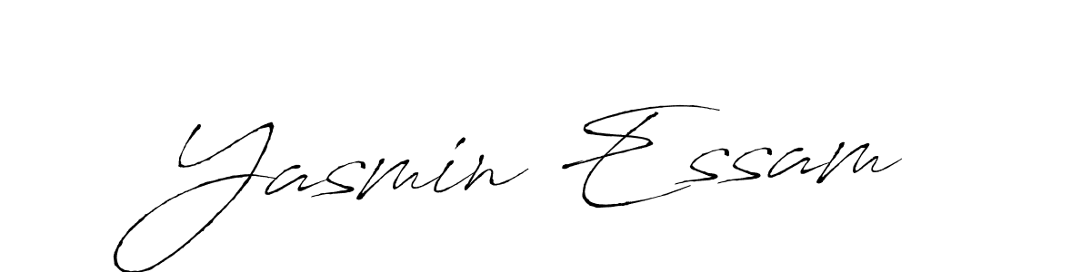 Make a beautiful signature design for name Yasmin Essam. With this signature (Antro_Vectra) style, you can create a handwritten signature for free. Yasmin Essam signature style 6 images and pictures png