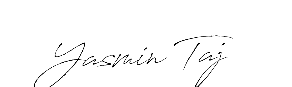 How to make Yasmin Taj name signature. Use Antro_Vectra style for creating short signs online. This is the latest handwritten sign. Yasmin Taj signature style 6 images and pictures png