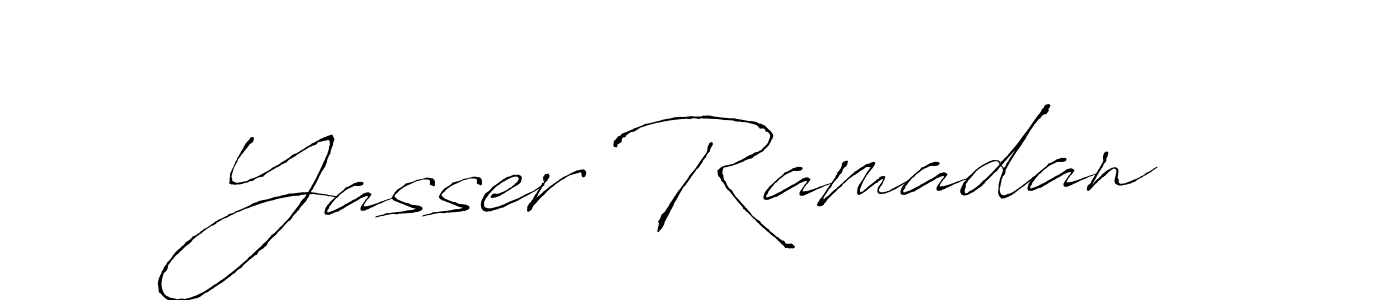 Yasser Ramadan stylish signature style. Best Handwritten Sign (Antro_Vectra) for my name. Handwritten Signature Collection Ideas for my name Yasser Ramadan. Yasser Ramadan signature style 6 images and pictures png