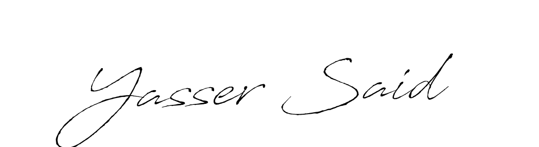 Use a signature maker to create a handwritten signature online. With this signature software, you can design (Antro_Vectra) your own signature for name Yasser Said. Yasser Said signature style 6 images and pictures png