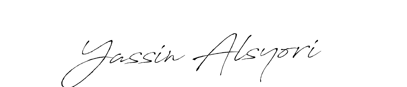 How to make Yassin Alsyori name signature. Use Antro_Vectra style for creating short signs online. This is the latest handwritten sign. Yassin Alsyori signature style 6 images and pictures png