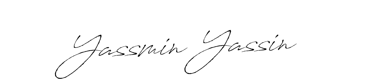 How to make Yassmin Yassin name signature. Use Antro_Vectra style for creating short signs online. This is the latest handwritten sign. Yassmin Yassin signature style 6 images and pictures png