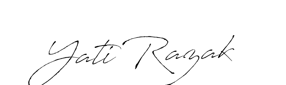 if you are searching for the best signature style for your name Yati Razak. so please give up your signature search. here we have designed multiple signature styles  using Antro_Vectra. Yati Razak signature style 6 images and pictures png
