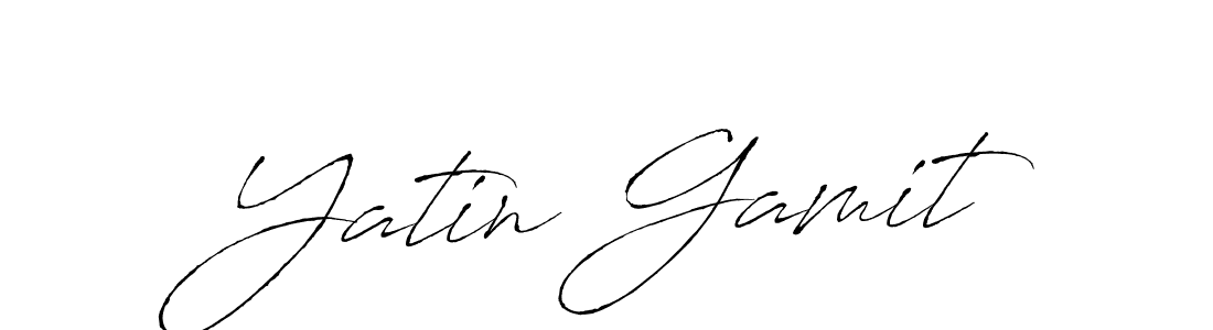 Yatin Gamit stylish signature style. Best Handwritten Sign (Antro_Vectra) for my name. Handwritten Signature Collection Ideas for my name Yatin Gamit. Yatin Gamit signature style 6 images and pictures png