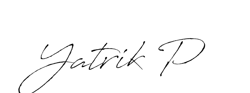 This is the best signature style for the Yatrik P name. Also you like these signature font (Antro_Vectra). Mix name signature. Yatrik P signature style 6 images and pictures png