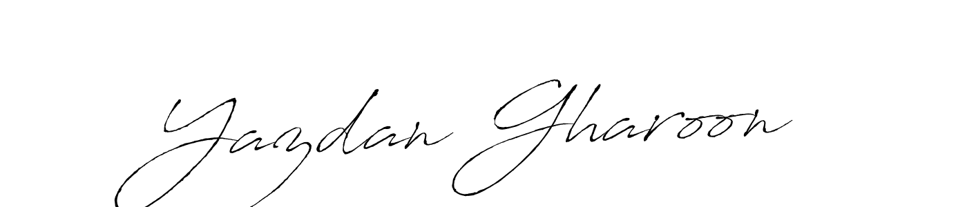Create a beautiful signature design for name Yazdan Gharoon. With this signature (Antro_Vectra) fonts, you can make a handwritten signature for free. Yazdan Gharoon signature style 6 images and pictures png