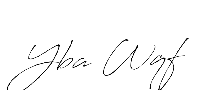 How to make Yba Wqf name signature. Use Antro_Vectra style for creating short signs online. This is the latest handwritten sign. Yba Wqf signature style 6 images and pictures png
