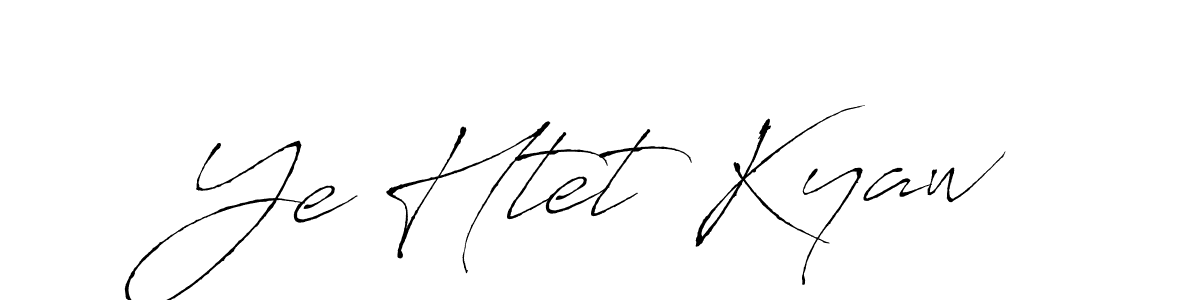 How to make Ye Htet Kyaw name signature. Use Antro_Vectra style for creating short signs online. This is the latest handwritten sign. Ye Htet Kyaw signature style 6 images and pictures png