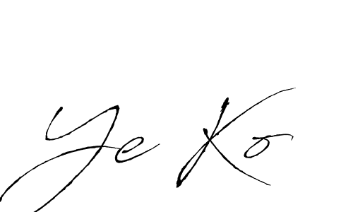 Design your own signature with our free online signature maker. With this signature software, you can create a handwritten (Antro_Vectra) signature for name Ye Ko. Ye Ko signature style 6 images and pictures png