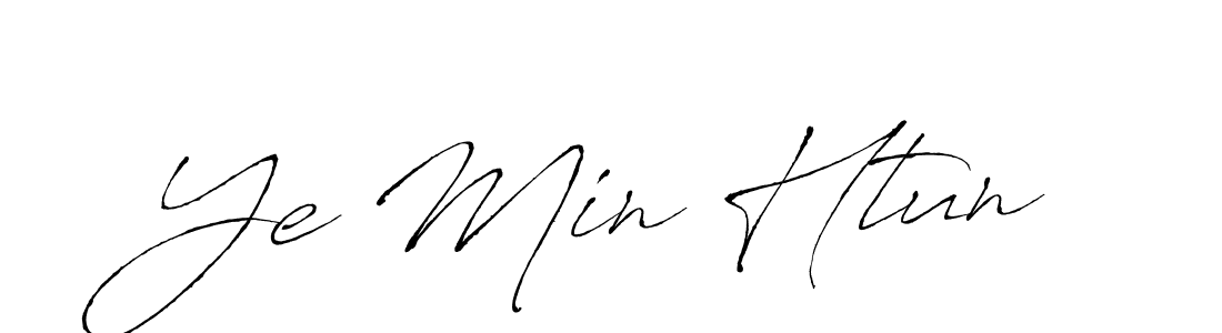 Design your own signature with our free online signature maker. With this signature software, you can create a handwritten (Antro_Vectra) signature for name Ye Min Htun. Ye Min Htun signature style 6 images and pictures png