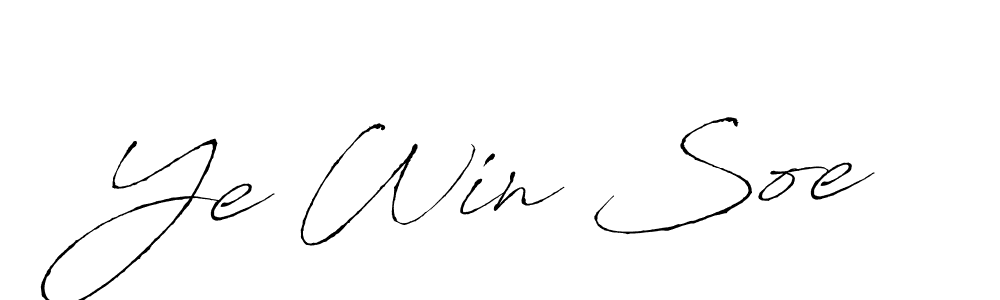 The best way (Antro_Vectra) to make a short signature is to pick only two or three words in your name. The name Ye Win Soe include a total of six letters. For converting this name. Ye Win Soe signature style 6 images and pictures png