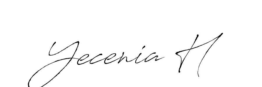How to make Yecenia H name signature. Use Antro_Vectra style for creating short signs online. This is the latest handwritten sign. Yecenia H signature style 6 images and pictures png