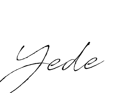 Antro_Vectra is a professional signature style that is perfect for those who want to add a touch of class to their signature. It is also a great choice for those who want to make their signature more unique. Get Yede name to fancy signature for free. Yede signature style 6 images and pictures png