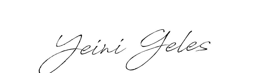 How to make Yeini Geles name signature. Use Antro_Vectra style for creating short signs online. This is the latest handwritten sign. Yeini Geles signature style 6 images and pictures png