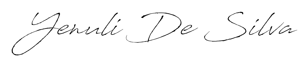 A timeless handwritten aesthetic for Yenuli De Silva. The Antro_Vectra font gives your signature a handcrafted feel with natural curves. Yenuli De Silva signature style 6 images and pictures png