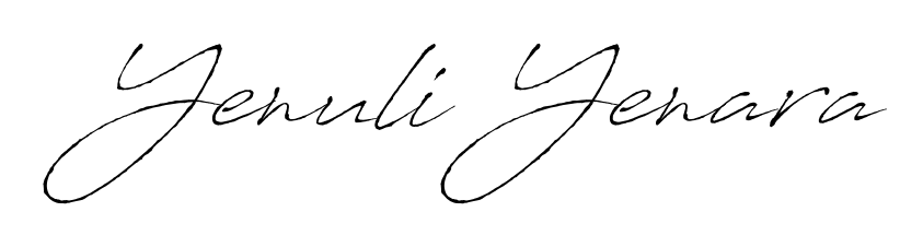 A sleek calligraphic signature for name Yenuli Yenara utilizing Antro_Vectra styling. Great for adding personal signatures to photos and art. Yenuli Yenara signature style 6 images and pictures png