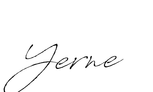 Use a signature maker to create a handwritten signature online. With this signature software, you can design (Antro_Vectra) your own signature for name Yerne. Yerne signature style 6 images and pictures png
