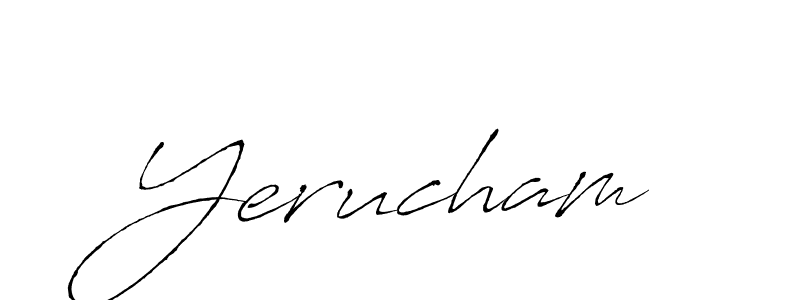 Make a beautiful signature design for name Yerucham. With this signature (Antro_Vectra) style, you can create a handwritten signature for free. Yerucham signature style 6 images and pictures png