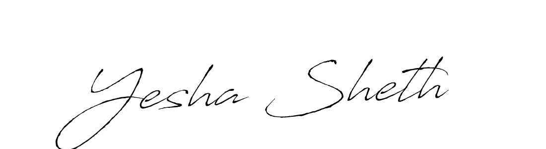 The best way (Antro_Vectra) to make a short signature is to pick only two or three words in your name. The name Yesha Sheth include a total of six letters. For converting this name. Yesha Sheth signature style 6 images and pictures png