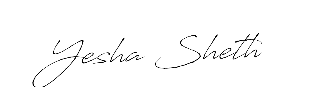 Create a beautiful signature design for name Yesha Sheth. With this signature (Antro_Vectra) fonts, you can make a handwritten signature for free. Yesha Sheth signature style 6 images and pictures png
