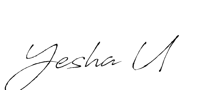 if you are searching for the best signature style for your name Yesha U. so please give up your signature search. here we have designed multiple signature styles  using Antro_Vectra. Yesha U signature style 6 images and pictures png