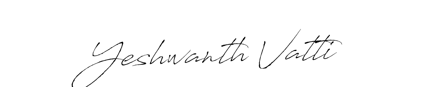 The best way (Antro_Vectra) to make a short signature is to pick only two or three words in your name. The name Yeshwanth Vatti include a total of six letters. For converting this name. Yeshwanth Vatti signature style 6 images and pictures png