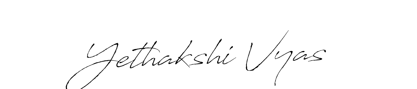 How to make Yethakshi Vyas name signature. Use Antro_Vectra style for creating short signs online. This is the latest handwritten sign. Yethakshi Vyas signature style 6 images and pictures png